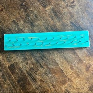 Rustic Turquoise Wall Jewelry Organizer Necklace Holder 23 Peg Boho Farmhouse